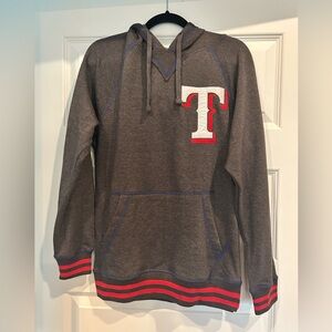 Texas Rangers Stitches Brown Sweater with Red and Blue Details